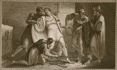 Stephenin vankeus, kuvitus David Humesista Englannin historia, pub. R. Bowyer, Lontoo, 1812 tekijältä English School