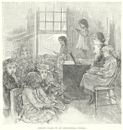 Teollisuuskoulun lapsiluokka (kaiverrus) (kaiverrus) tekijältä English School