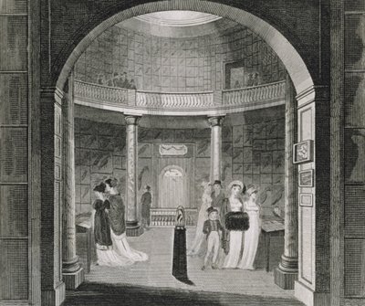 Sisäkuva Leverian-museosta, 1806 tekijältä English School