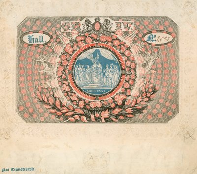 Kutsu Yrjö IV:n kruunajaisiin vuonna 1821 tekijältä English School