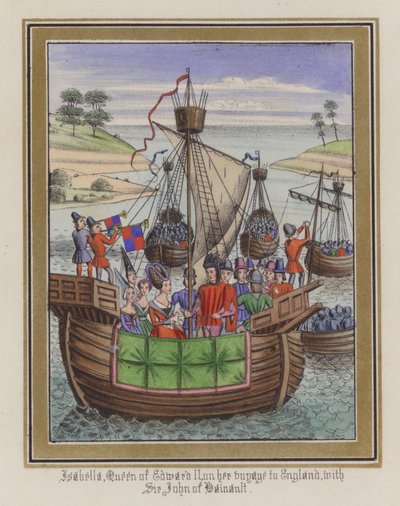 Isabella, Edward II:n kuningatar, matkallaan Englantiin Sir John De Hainault
