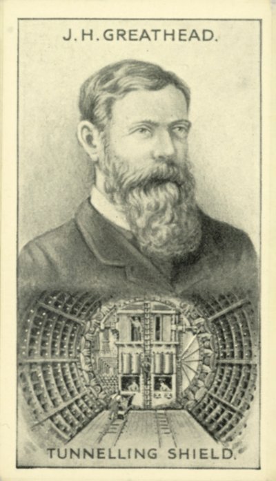 JH Greathead, tunnelointikilpi (litografia) tekijältä English School