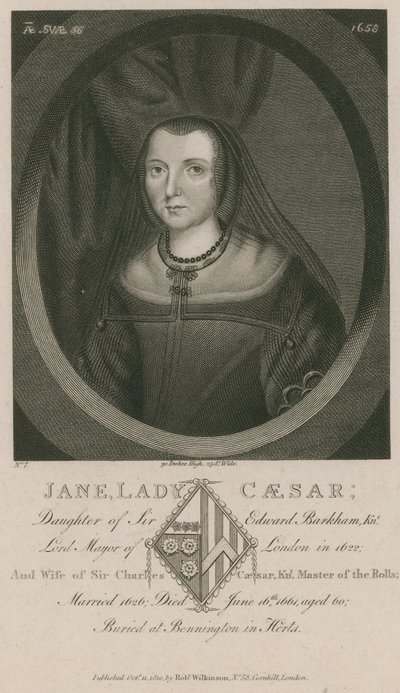 Jane, Lady Caesar, Sir Edward Barkhamin tytär tekijältä English School