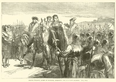 Jeanne d"Albret, Navarran kuningatar, puhui hugenottisotilaille tekijältä English School