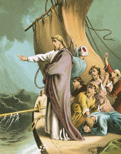 Jeesus hiljentää myrskyn tekijältä English School