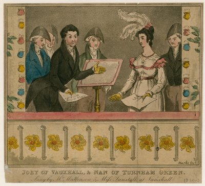 Joey of Vauxhall ja Nan of Turnham Green, laulavat herra Mattison ja Miss Tunstall Vauxhall Gardensissa tekijältä English School