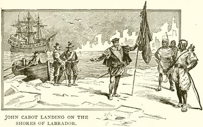 John Cabot laskeutumassa Labradorin rannoille tekijältä English School