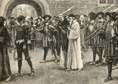 John Frith (1503-33) menossa marttyyrikuolemaansa. tekijältä English School