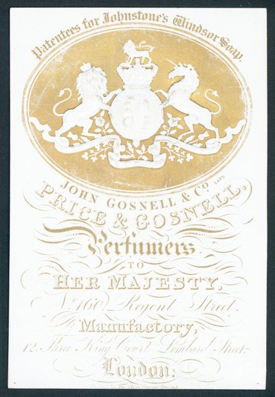 John Gosnell & Co, myöhään, Price & Gosnell, kauppakortti tekijältä English School