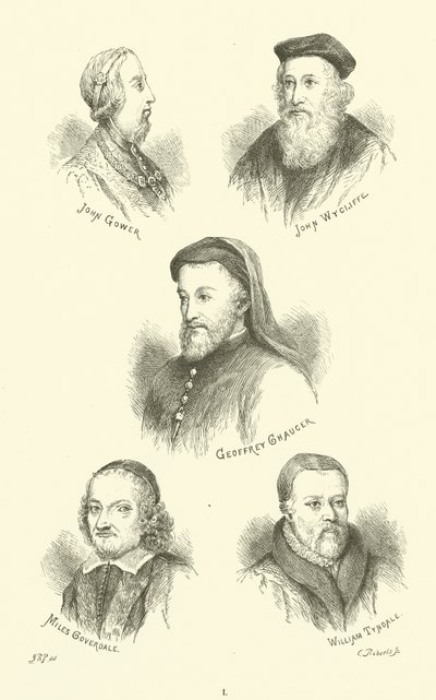 Pääosissa John Gower, John Wycliffe, Geoffrey Chaucer, Miles Coverdale, William Tyndale tekijältä English School