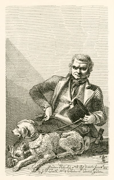 John MacNally, Tyrone County, kahden koiransa Boxer ja Rover kanssa tekijältä English School