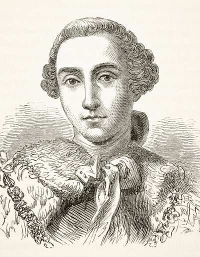 John Stuart, 3. Earl of Bute, William Hickman Smith Aubreyn (1858-1916) "The National and Domestic History of England" -julkaisusta Lontoossa, noin 1890. tekijältä English School