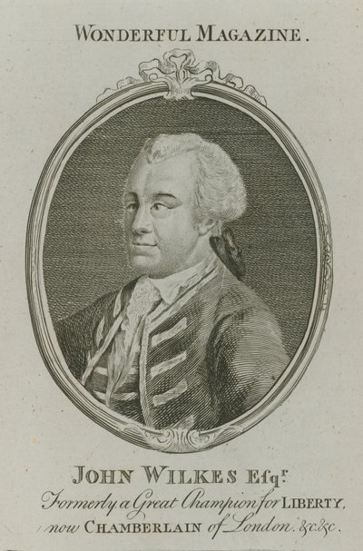 John Wilkes, entinen vapauden mestari, nyt Lontoon Chamberlain tekijältä English School