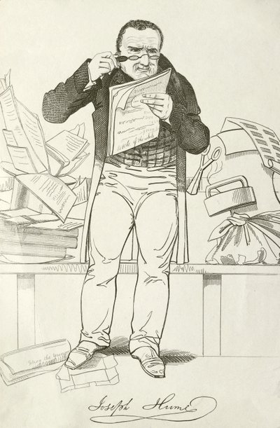 Joseph Hume, skotlantilainen lääkäri, poliitikko ja radikaali kansanedustaja (kaiverrus) tekijältä English School
