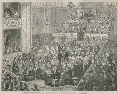 Julliensin konserttiorkesteri ja neljä sotilasbändiä Covent Garden Theatressa tekijältä English School