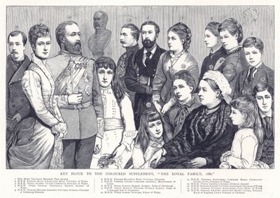 Värillisen lisäosan avaimenperä, Kuninkaallinen perhe, 1880 tekijältä English School