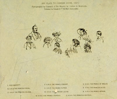Avainlautanen kuninkaallisen perheen muotokuvaan Osborne Housessa, 1857 (katso 190050) tekijältä English School