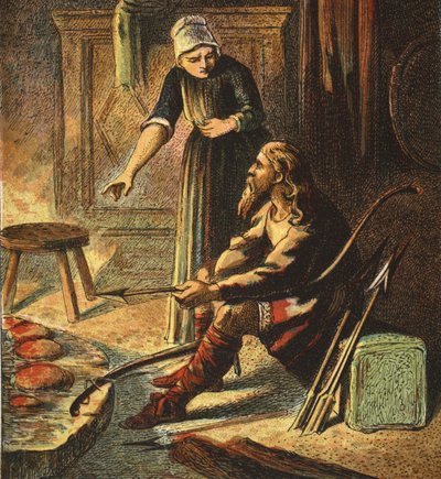 Kuningas Alfred ja kakut, pubi. 1890 tekijältä English School