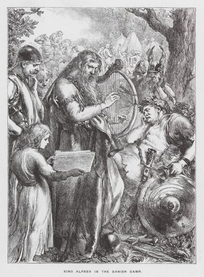 Kuningas Alfred Tanskan leirissä (kaiverrus) tekijältä English School