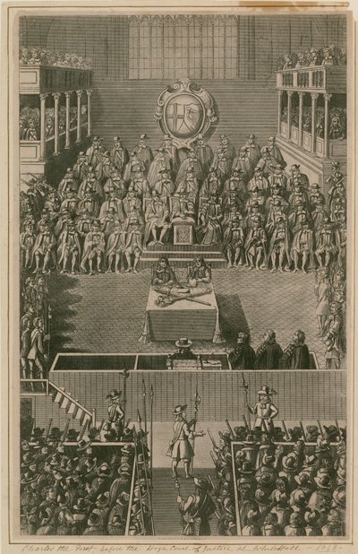 Kuningas Kaarle I High Court of Justicessa Whitehallissa, 1648 tekijältä English School