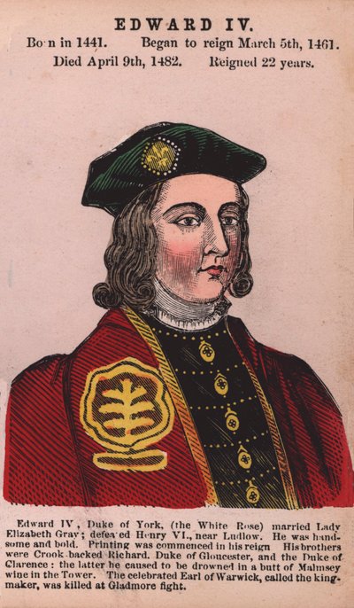 Kuningas Edward IV (värillinen kaiverrus) tekijältä English School