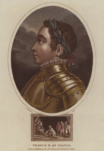 Ranskan kuningas Francis II (värillinen kaiverrus) tekijältä English School
