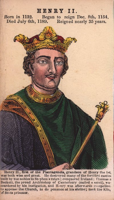 Kuningas Henrik II (värillinen kaiverrus) tekijältä English School