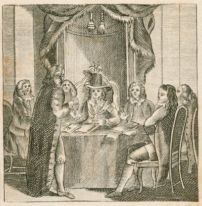 Kuningas James II saa tiedustelutiedot William of Orangen suunnittelemasta hyökkäyksestä tekijältä English School
