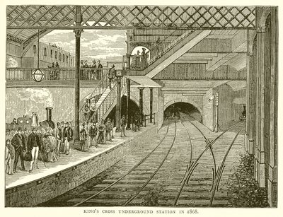 Kings Crossin metroasema vuonna 1868 tekijältä English School