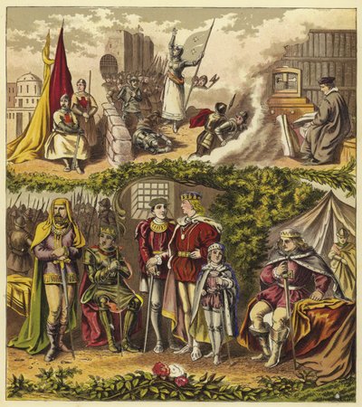 Lancasterin ja Yorkin talon kuninkaat; Kuningas Henrik IV, kuningas Henrik V, kuningas Henrik VI, kuningas Edward IV, kuningas Edward V, kuningas Richard III tekijältä English School