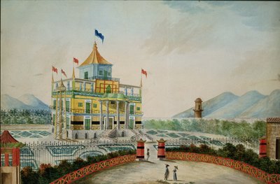 La Favorita eli kiinalainen palatsi, Palermo, Marvuglian ja Giuseppe Patricolan suunnittelema kuningas Fernando IV:lle, n. 1815 (wc paperilla) tekijältä English School