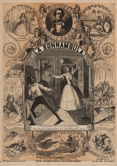 La Sonnambula, yksi Sam Cowellin sarjakuvista (värilitho) tekijältä English School