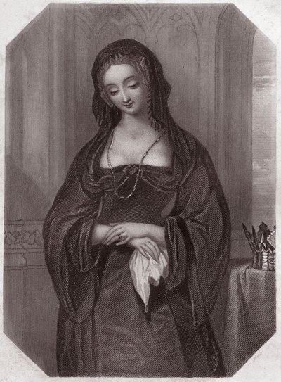 Lady Gray (Henry VI) (Henry VI) (Elizabeth Woodville) - "" Galerie des femmes de Shakespeare, kokoelma 45 varhaisen lontoolaisen taiteilijan vakavaa muotokuvaa, rikastettu kriittisillä ja kirjallisilla huomautuksilla""" noin 1838 - alkaen " ” Galleria nais tekijältä English School