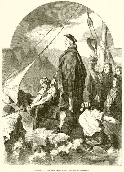 Chevalier de St. Georgen laskeutuminen Skotlannissa tekijältä English School