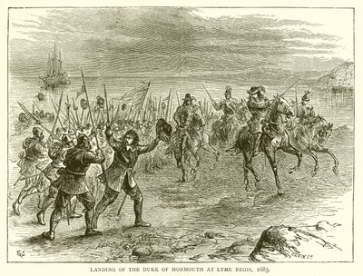 Monmounthin herttuan maihinnousu Lyme Regisissä, 1685 tekijältä English School
