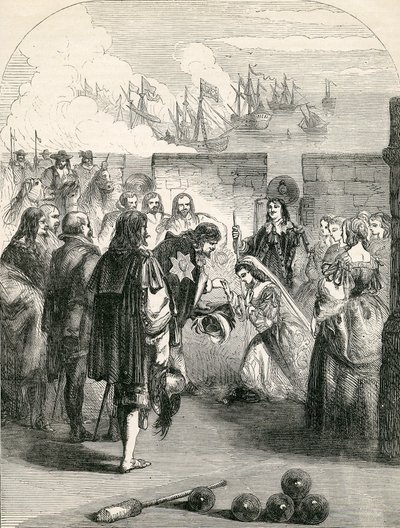 Prinsessa Henriettan laskeutuminen, kuvitus otettu John Cassells Illustrated History of Englandista, 1857 tekijältä English School