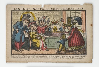 Langleys New Twelfth Night Characters Envelope, 1818 (käsinvärinen kaiverrus) tekijältä English School