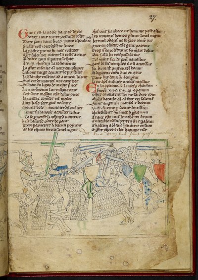 Lansdowne 782 f.27r Taistelu ratsasritarien välillä, 