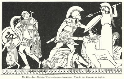 Troijan viimeinen yö - Aeneas - Cassandra. Napolin museon maljakko (kaiverrus). tekijältä English School