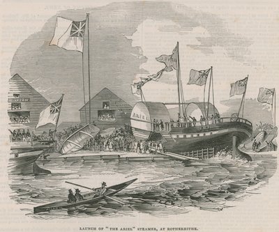 Ariel-höyrylaivan laukaisu Rotherhithessa tekijältä English School