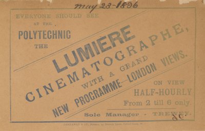 Mainoslehtinen Lumiere Cinematograph tekijältä English School