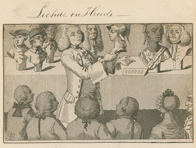 Luento päistä, Long Roomissa, vastapäätä Sadlers Wellsiä, 20. kesäkuuta 1765 tekijältä English School