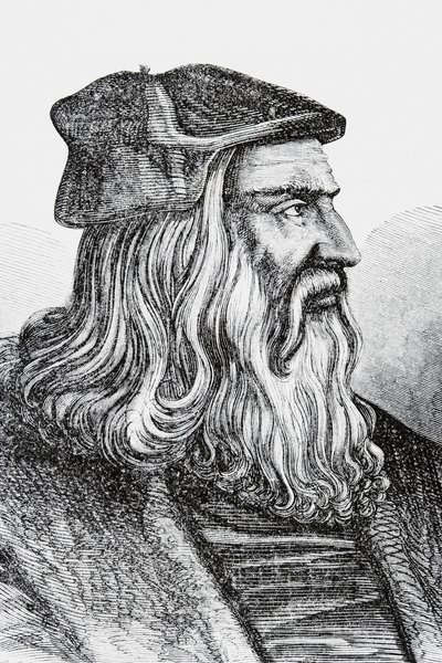 Leonardo Da Vinci (litho) tekijältä English School