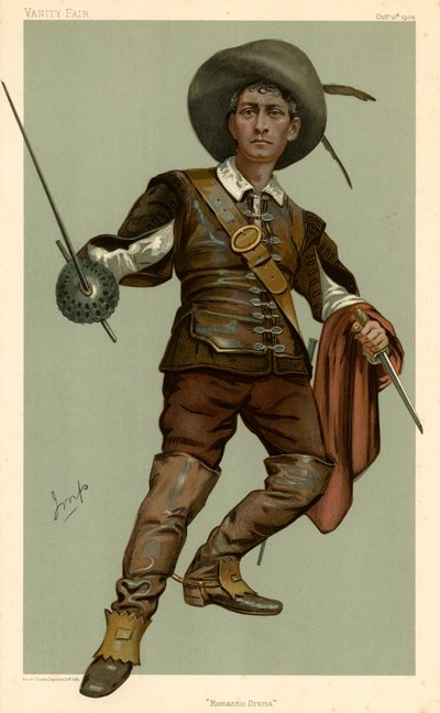 Lewis Waller, Romanttinen draama, Vanity Fair -sarjakuva, 13. lokakuuta 1904 tekijältä English School