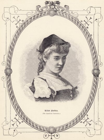 Lilian Nordica (amerikkalainen Cantatrice) (kaiverrus) tekijältä English School