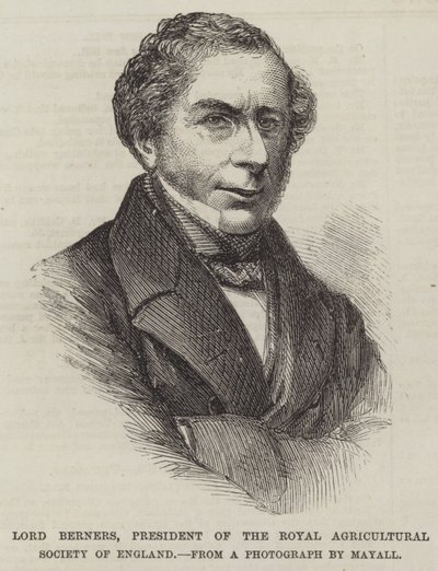 Lord Berners, Englannin kuninkaallisen maatalousseuran puheenjohtaja (kaiverrus) tekijältä English School