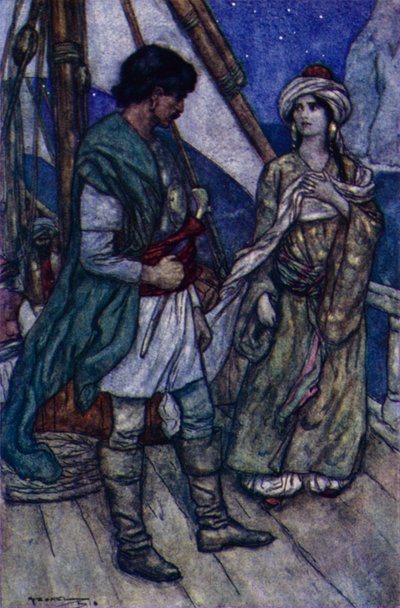 Lordi Byron, Conrad ja Gulnare (väri litho) tekijältä English School