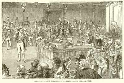 Lord John Russell esittelee ensimmäisen uudistuslain, 1831 jKr tekijältä English School