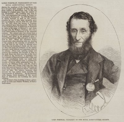 Lord Portman, Royal Agricultural Societyn puheenjohtaja (kaiverrus) tekijältä English School