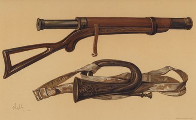 Lordi Raglanin teleskooppi ja venäläinen bugle Sebastopolista (chromolitho) tekijältä English School